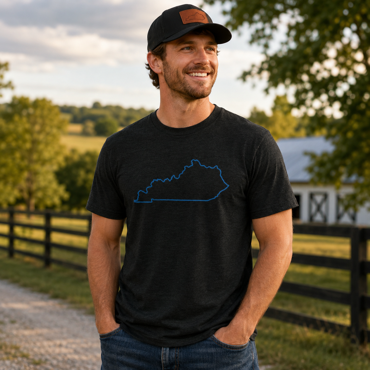 Kentucky State Outline T-Shirt | Minimalist Design | Elite Tri - Blend - Bluegrass Elite Apparel LLC