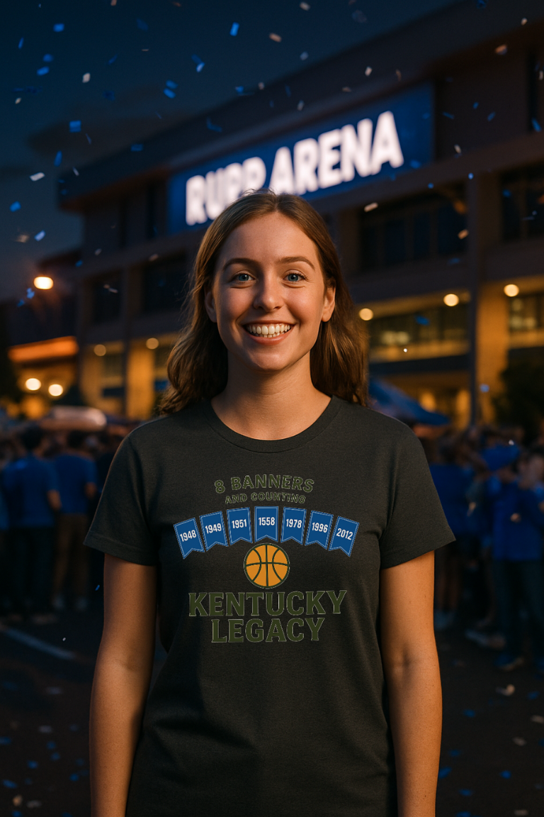 8 Banners and Counting Tee | Kentucky Legacy Basketball Fan Shirt