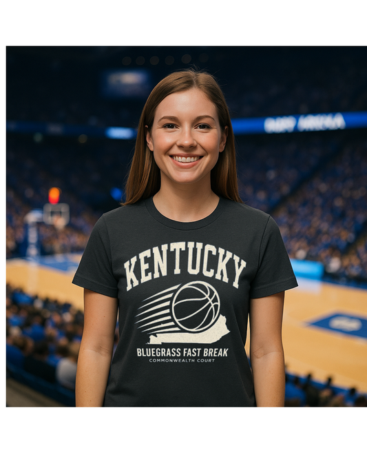 Kentucky Basketball T-Shirt | Fast Break Design | Elite Tri-Blend