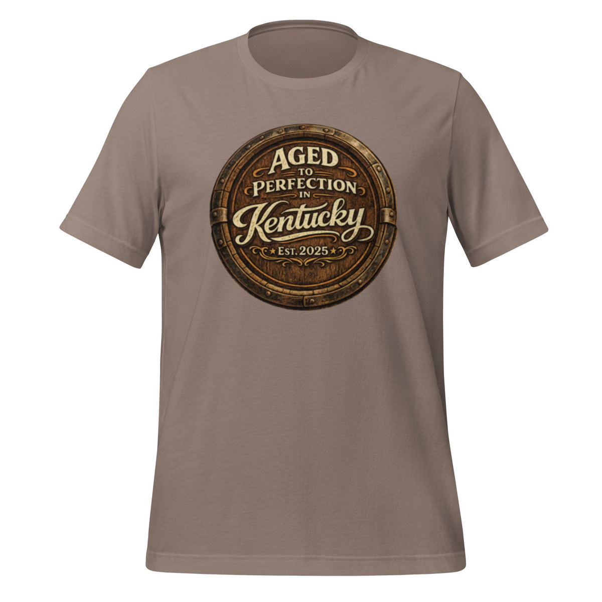 Aged to Perfection in Kentucky T-Shirt | Barrel - End Emblem Design | Classic Cotton - Bluegrass Elite Apparel LLC