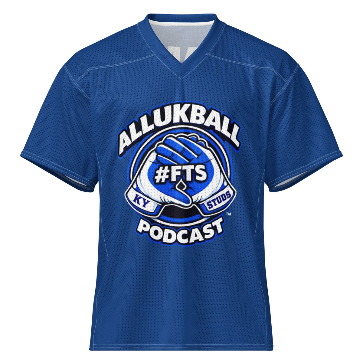 ALLUKBALL Blue Script Ball Mesh Jersey | Athletic Game Day Design - Bluegrass Elite Apparel LLC