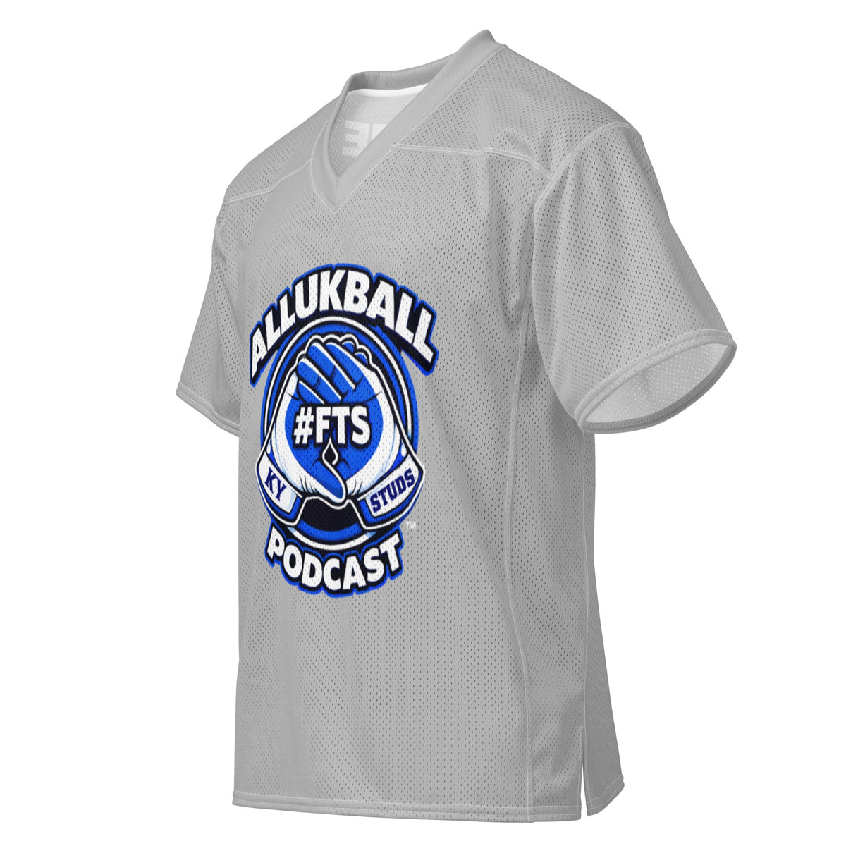ALLUKBALL Gray Script Ball Mesh Jersey | Athletic Game Day Design - Bluegrass Elite Apparel LLC