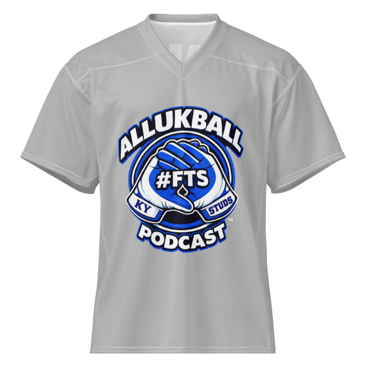 ALLUKBALL Gray Script Ball Mesh Jersey | Athletic Game Day Design - Bluegrass Elite Apparel LLC