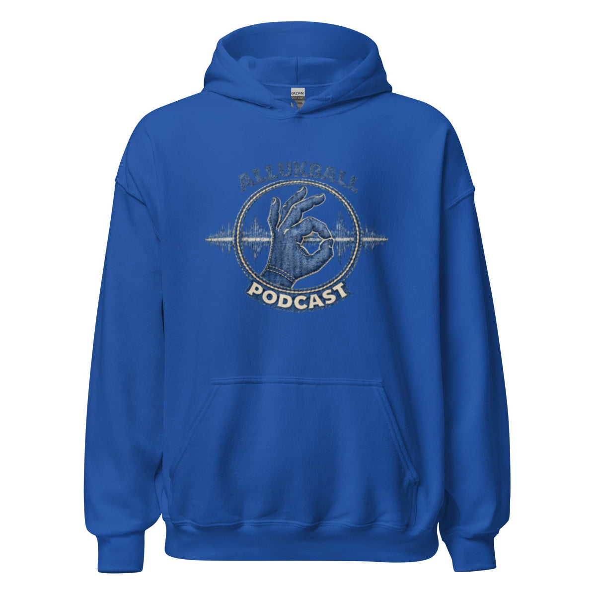 AllUKBALL Podcast Hoodie | Denim OK Hand Waveform Design - Bluegrass Elite Apparel LLC