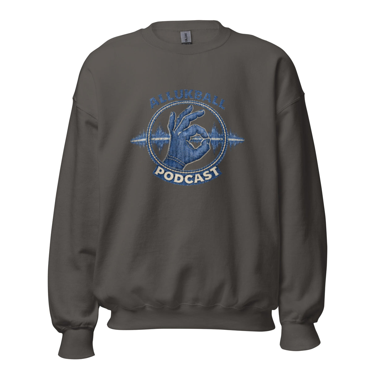 AllUKBALL Podcast Sweatshirt | Denim OK Hand Waveform Design - Bluegrass Elite Apparel LLC