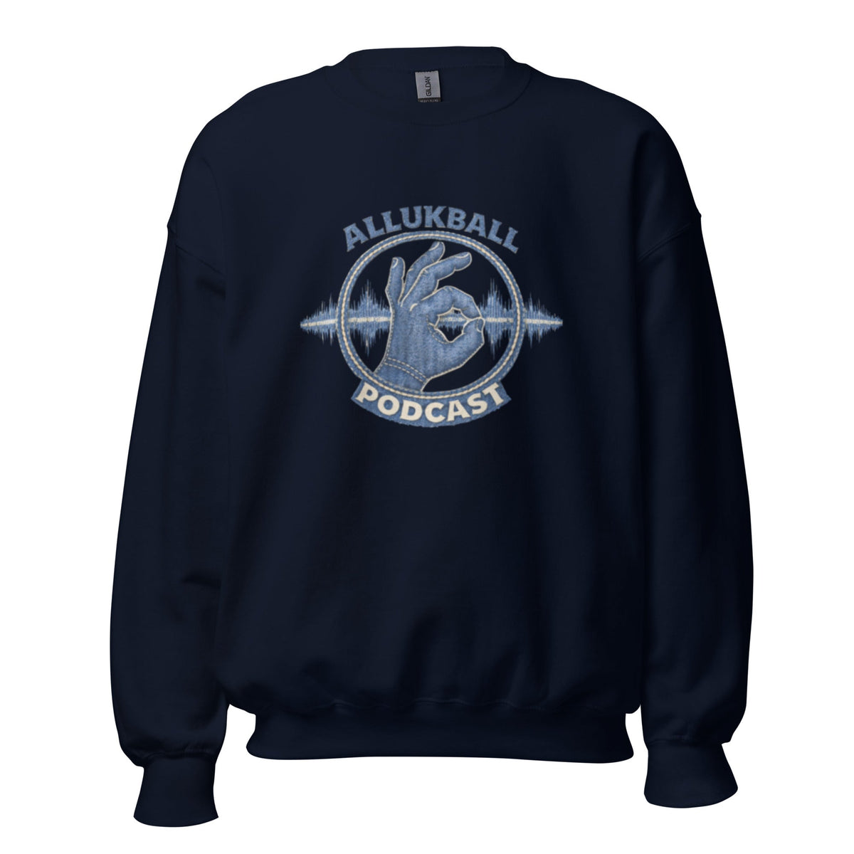 AllUKBALL Podcast Sweatshirt | Denim OK Hand Waveform Design - Bluegrass Elite Apparel LLC