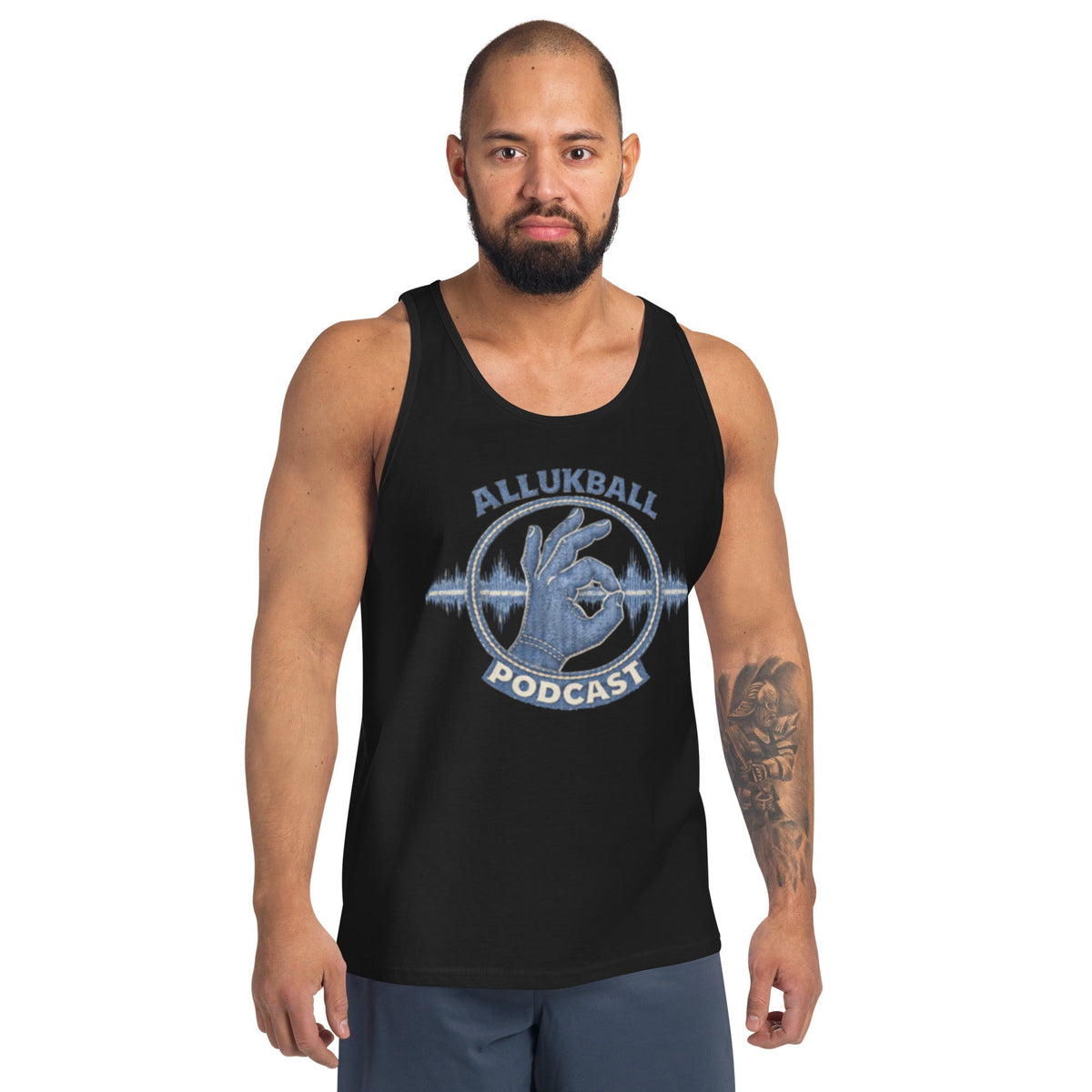 AllUKBALL Podcast Tank Top | OK Hand Waveform Design | Men’s Classic Fit - Bluegrass Elite Apparel LLC