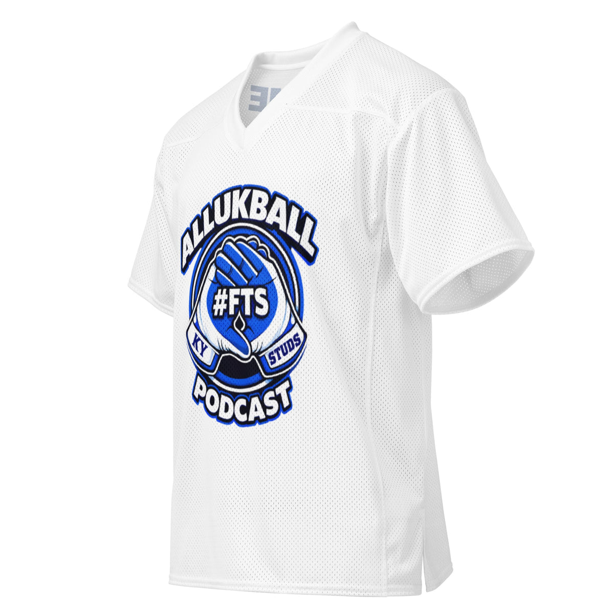 ALLUKBALL White Script Ball Mesh Jersey | Athletic Game Day Design - Bluegrass Elite Apparel LLC