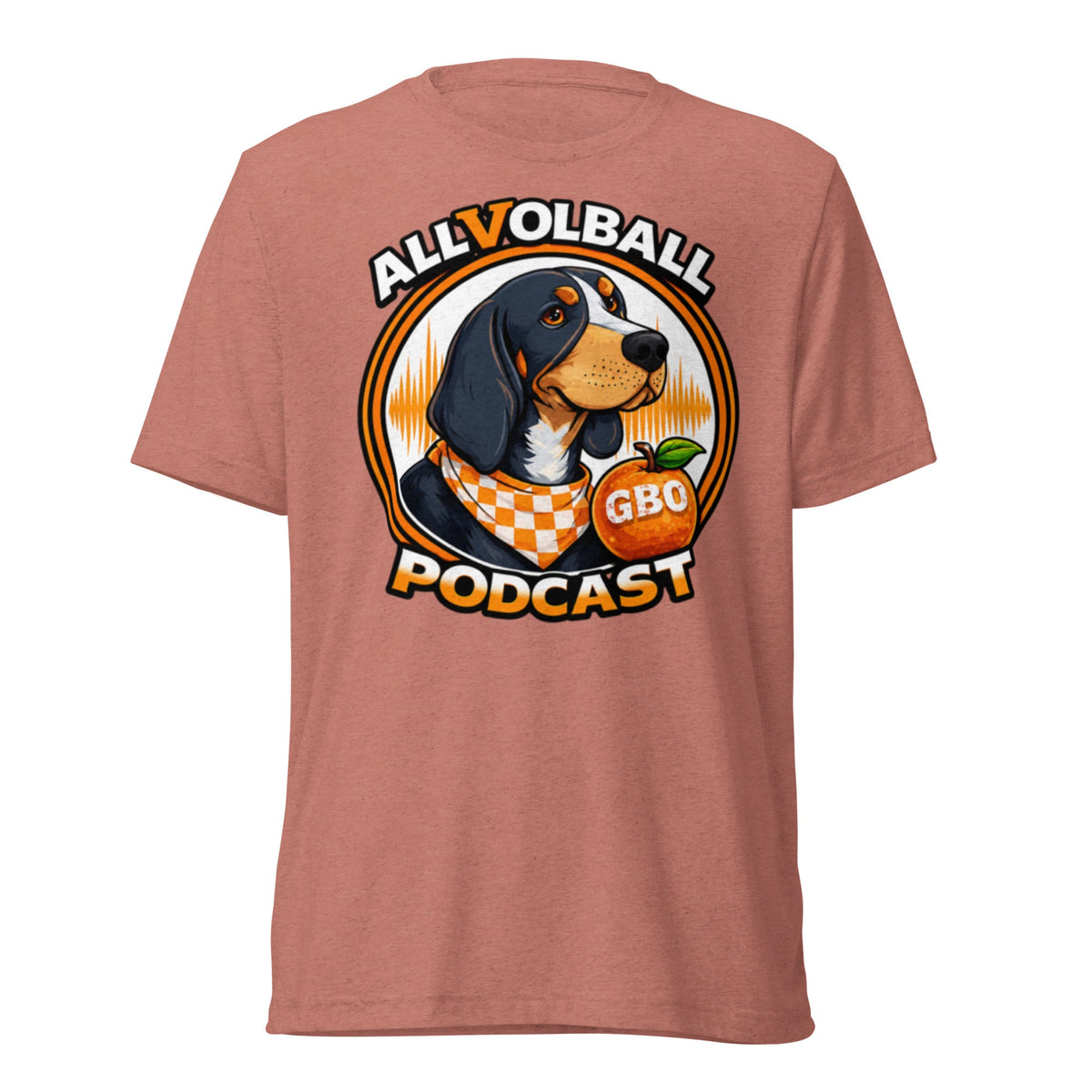 ALLVOLBALL Podcast Dog T-Shirt | GBO Hound Logo | Elite Tri-Blend - Bluegrass Elite Apparel LLC
