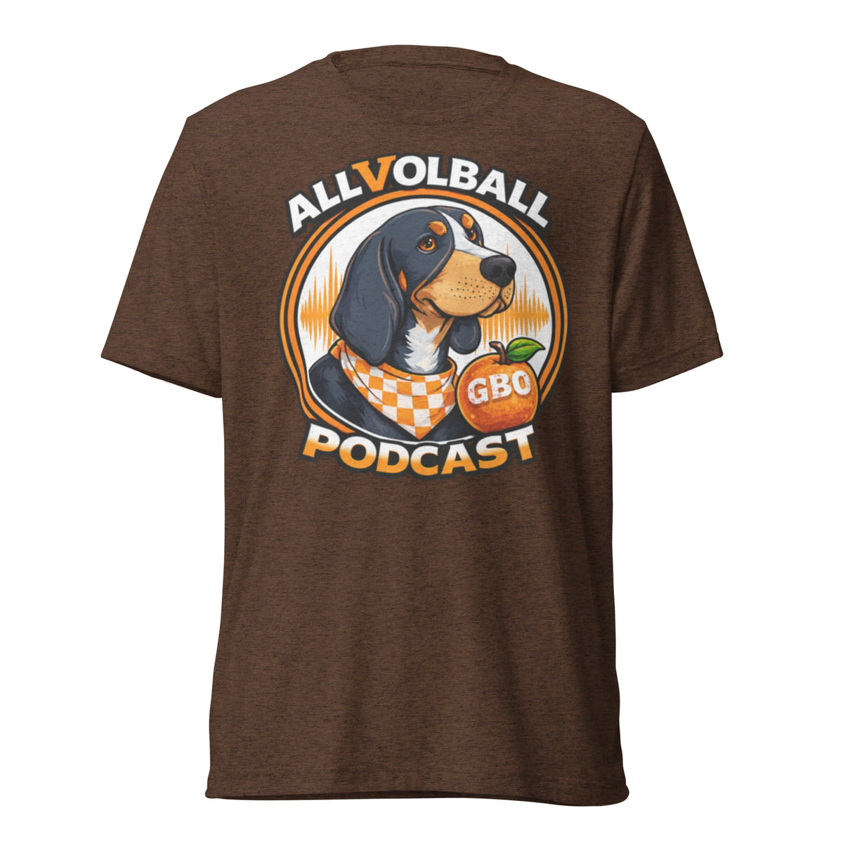 ALLVOLBALL Podcast Dog T-Shirt | GBO Hound Logo | Elite Tri-Blend - Bluegrass Elite Apparel LLC
