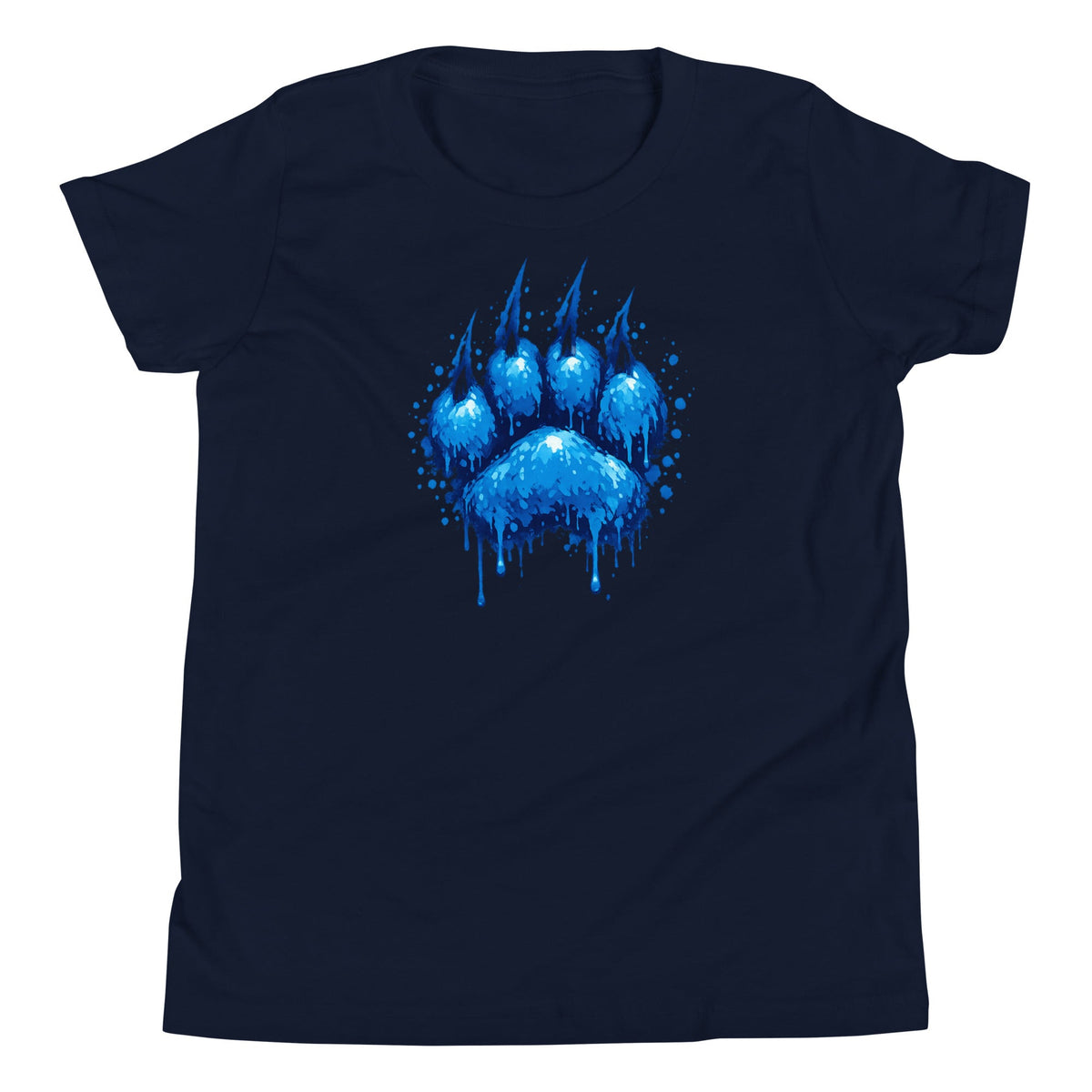 Blue Paint Paw Youth T-Shirt | Drip Paw Graphic | Classic Youth Tee - Bluegrass Elite Apparel LLC