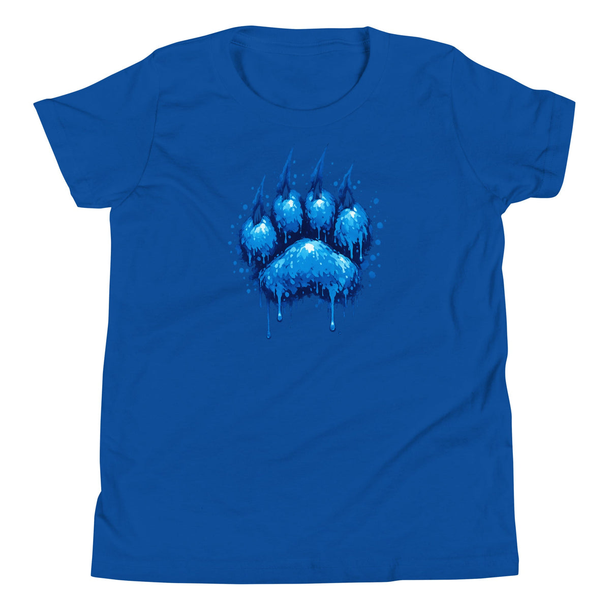 Blue Paint Paw Youth T-Shirt | Drip Paw Graphic | Classic Youth Tee - Bluegrass Elite Apparel LLC