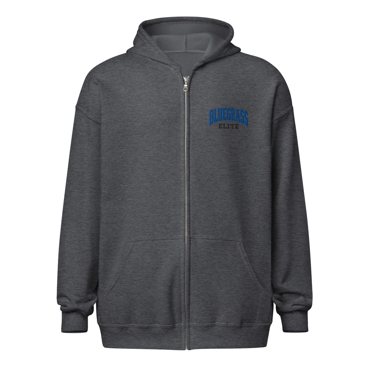 Bluegrass Elite Arch Logo Zip Hoodie | Heavy Blend Fleece - Bluegrass Elite Apparel LLC