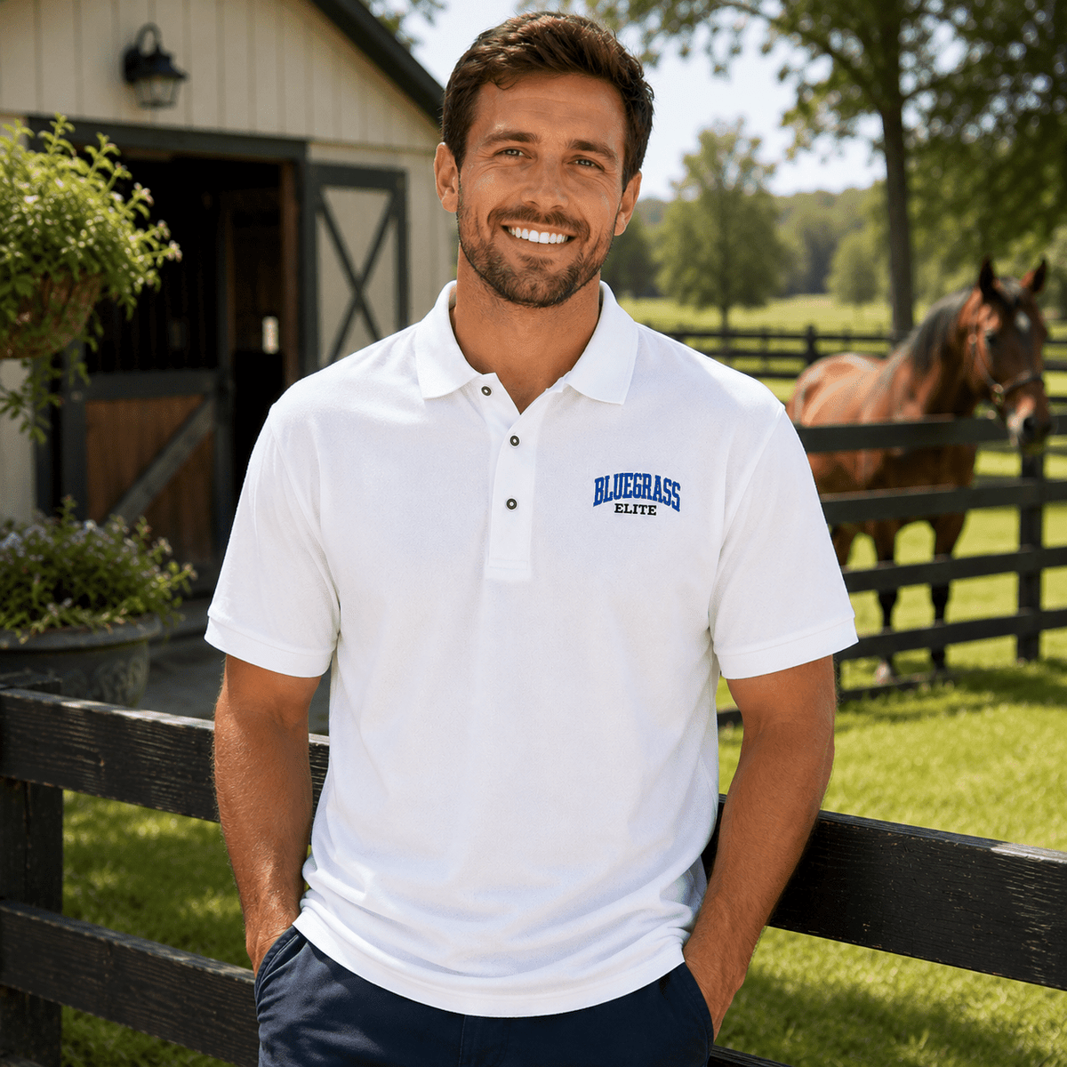 Bluegrass Elite Embroidered Men's Premium Polo | Classic Piqué Performance Shirt - Bluegrass Elite Apparel LLC