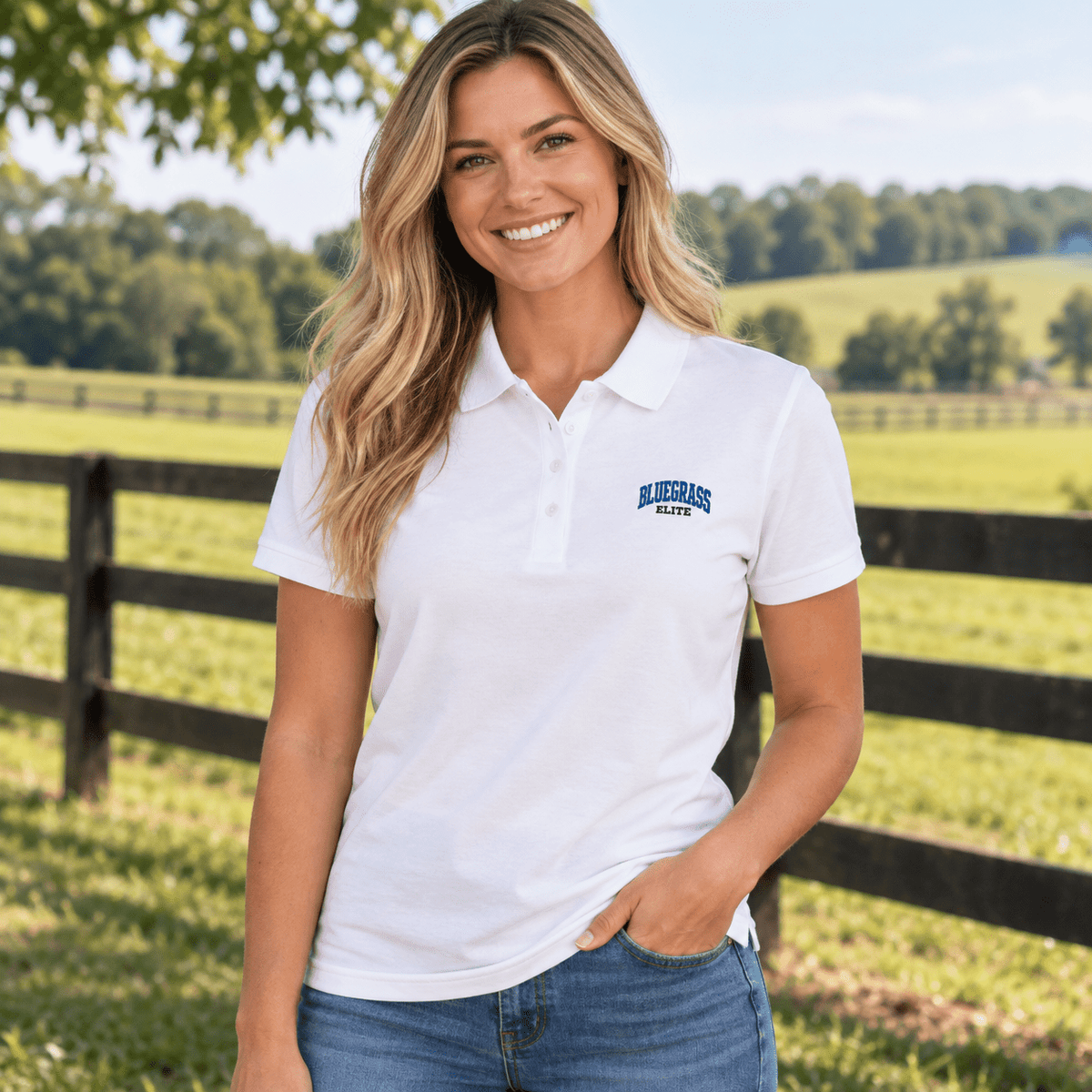 Bluegrass Elite Embroidered Women’s Piqué Polo - Bluegrass Elite Apparel LLC