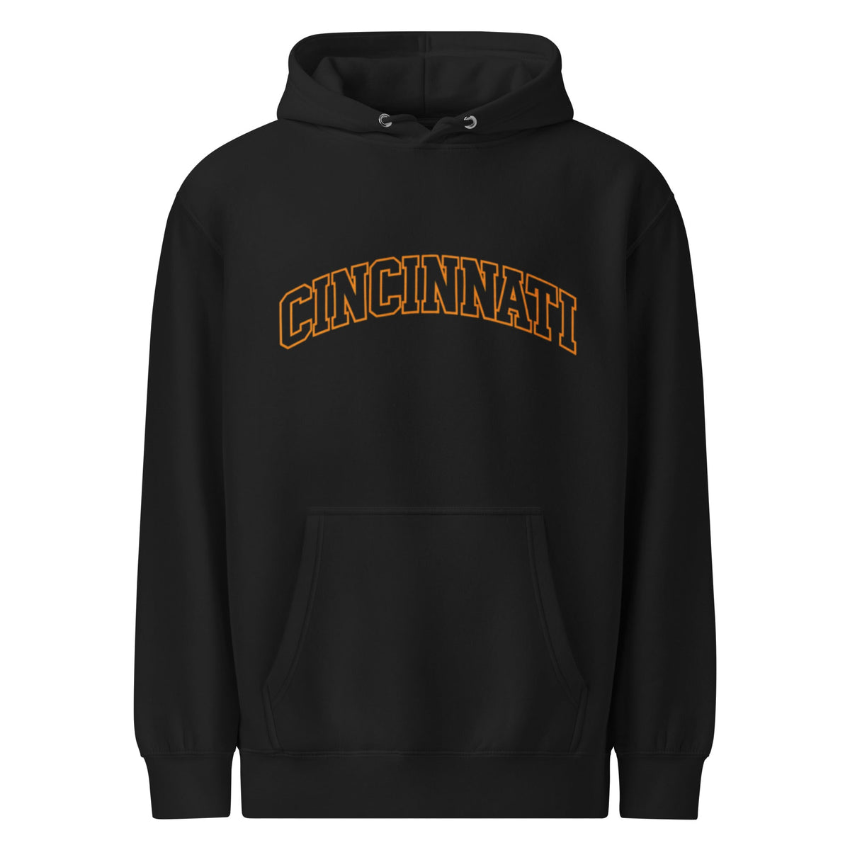 Cincinnati Arch Text Premium Mid - Weight Hoodie | Everyday Street Comfort - Bluegrass Elite Apparel LLC