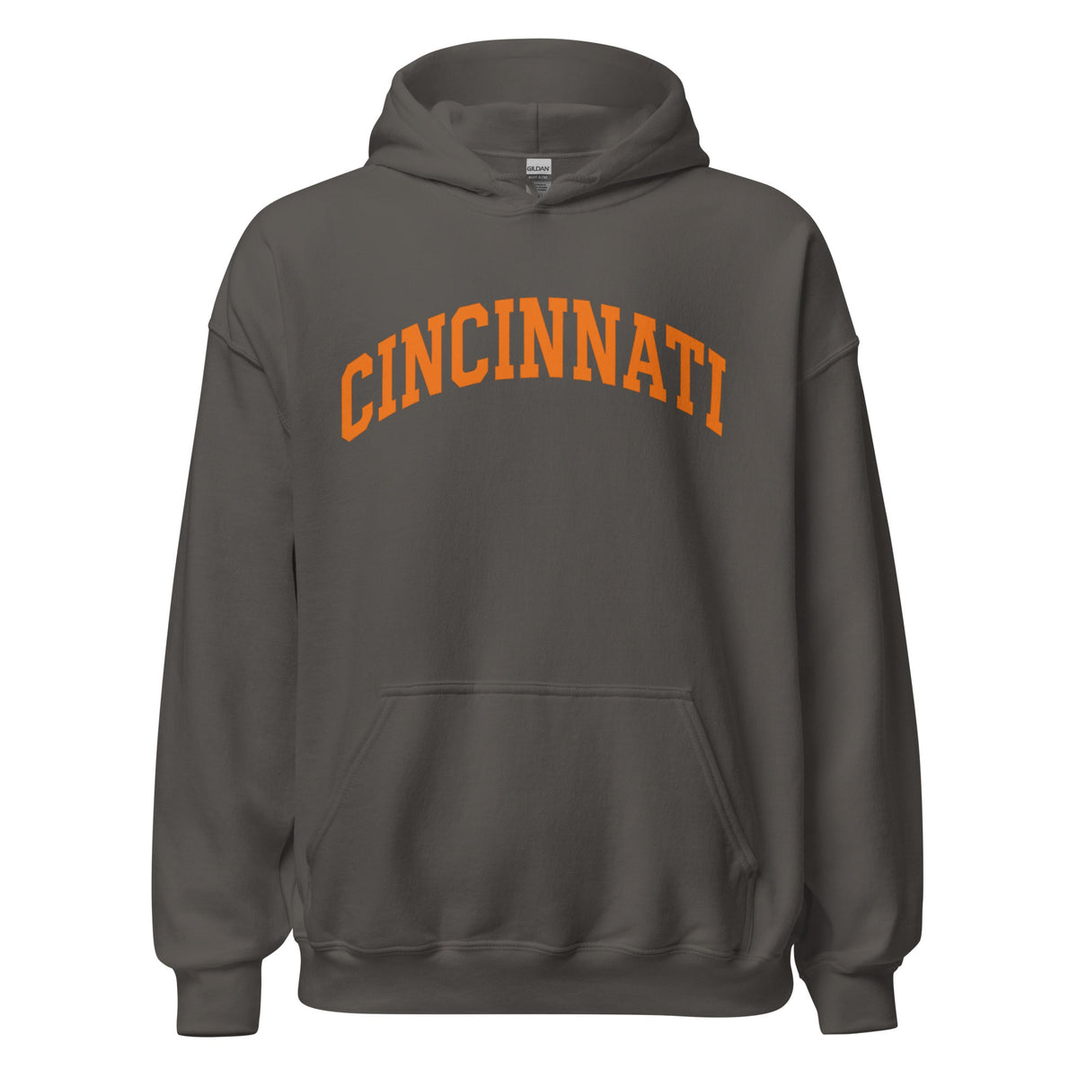 Cincinnati Football Hoodie | Arched Orange Text Design | Premium Fleece - Bluegrass Elite Apparel LLC