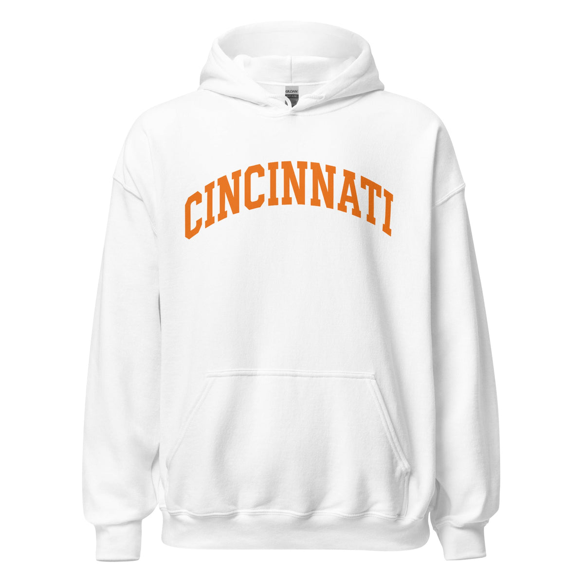 Cincinnati Football Hoodie | Arched Orange Text Design | Premium Fleece - Bluegrass Elite Apparel LLC