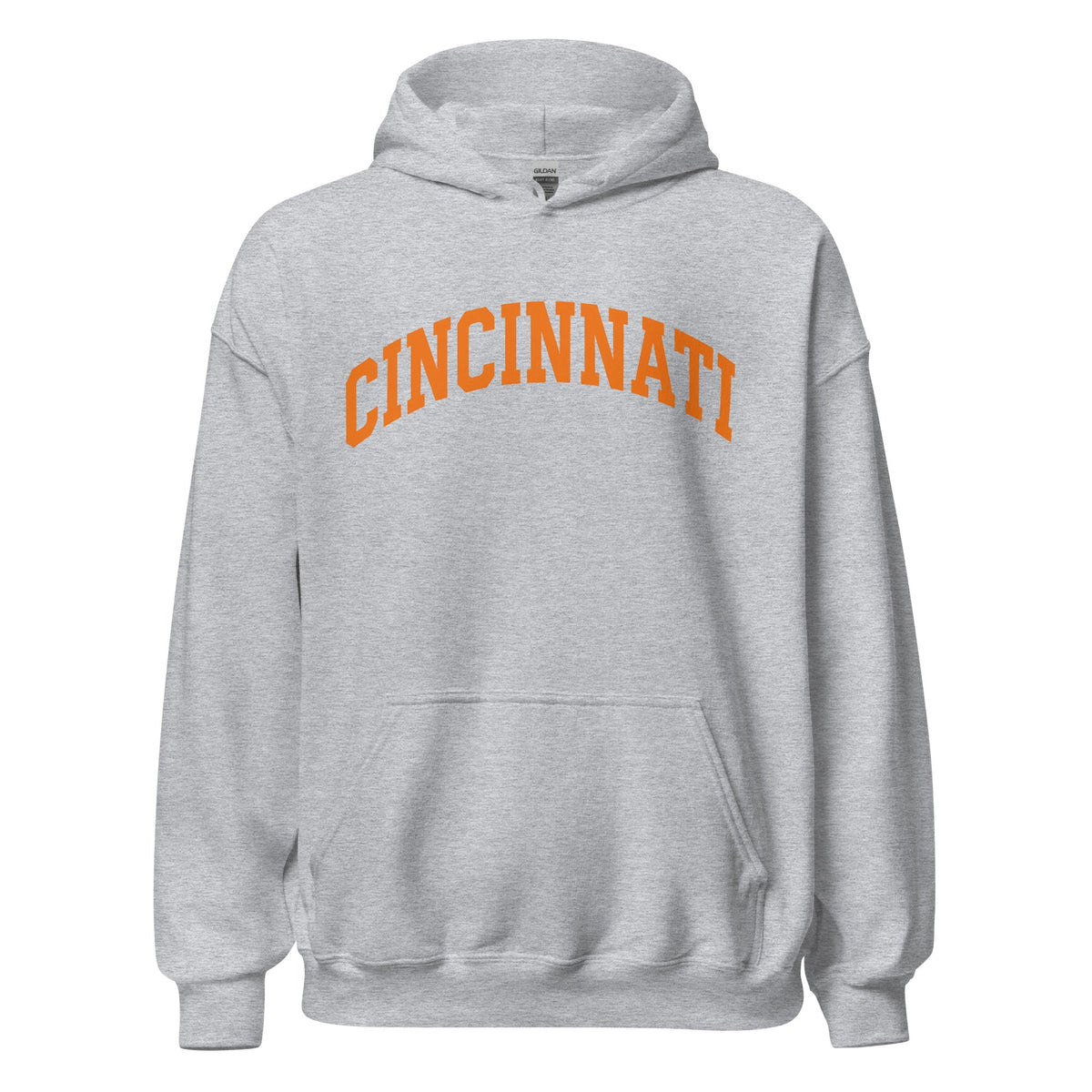 Cincinnati Football Hoodie | Arched Orange Text Design | Premium Fleece - Bluegrass Elite Apparel LLC
