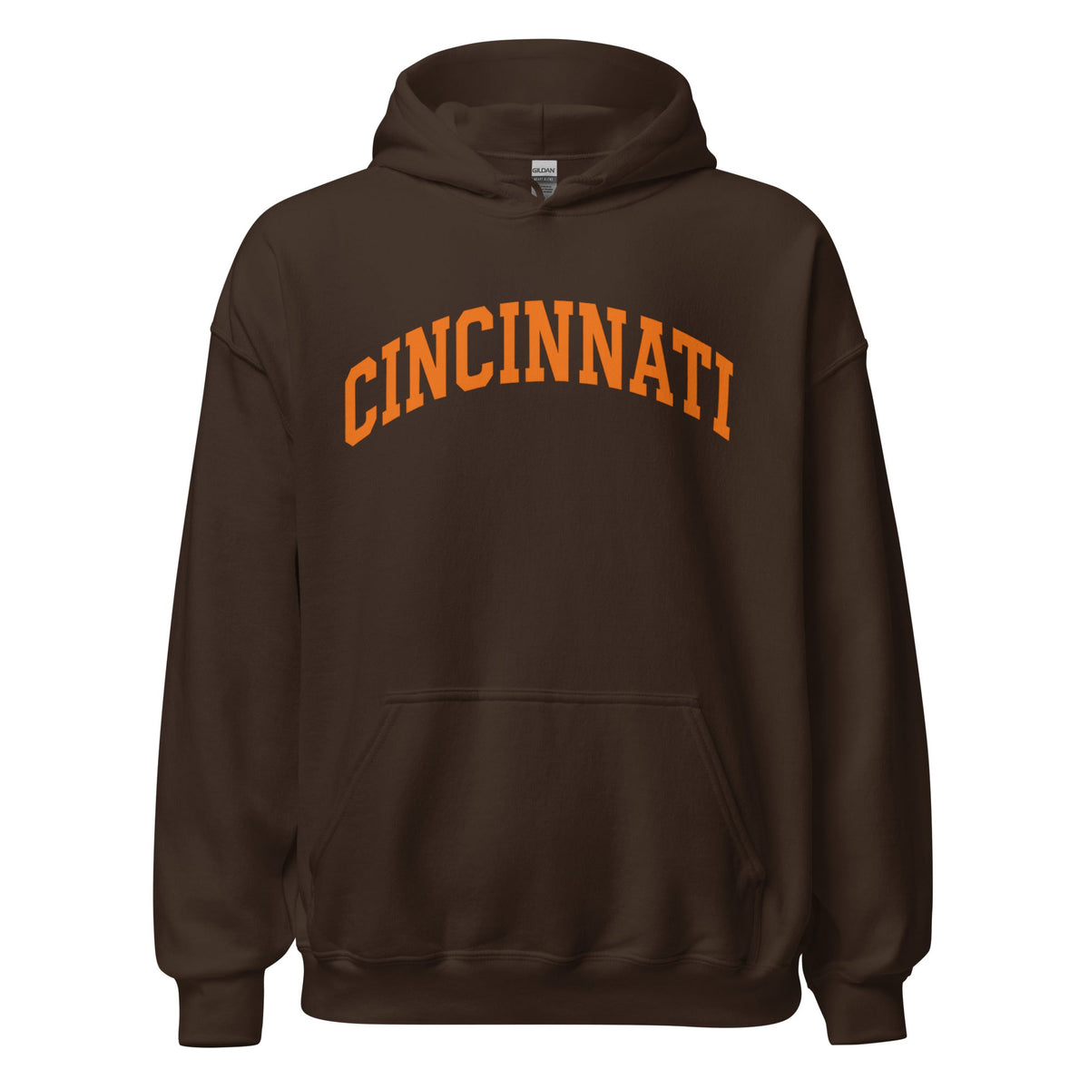 Cincinnati Football Hoodie | Arched Orange Text Design | Premium Fleece - Bluegrass Elite Apparel LLC