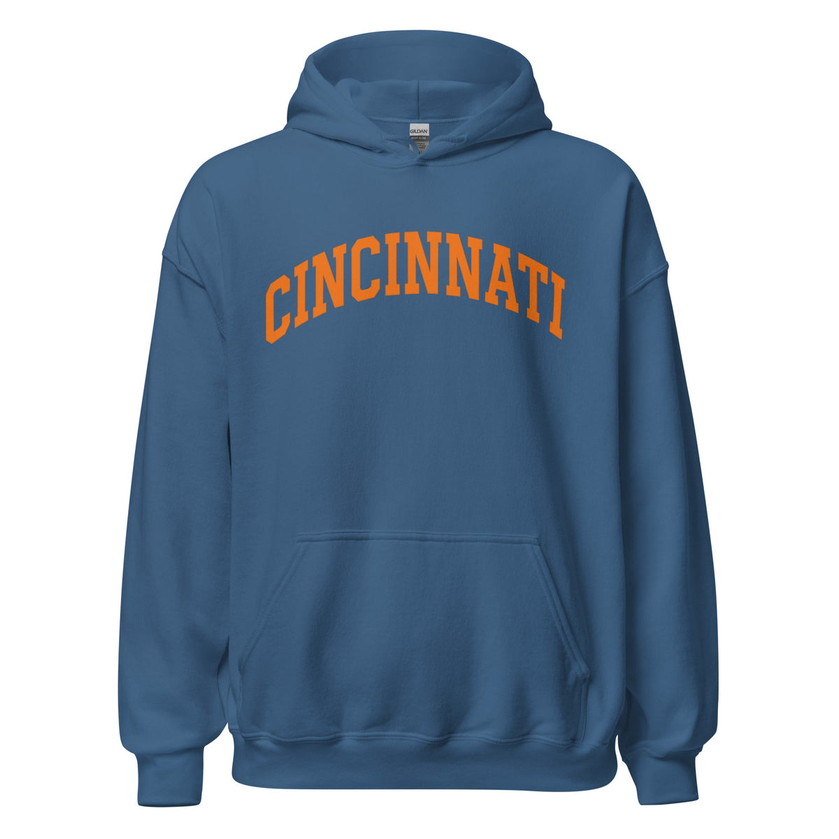 Cincinnati Football Hoodie | Arched Orange Text Design | Premium Fleece - Bluegrass Elite Apparel LLC