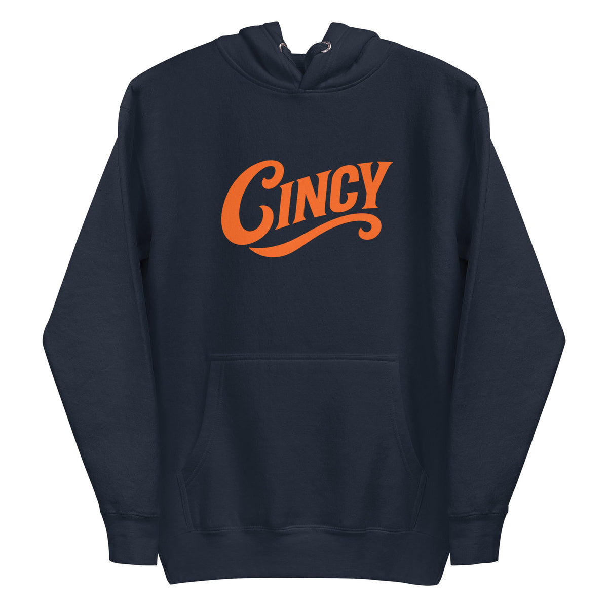 Cincinnati Football Hoodie | Retro “Cincy” Orange Script | Premium Fleece - Bluegrass Elite Apparel LLC