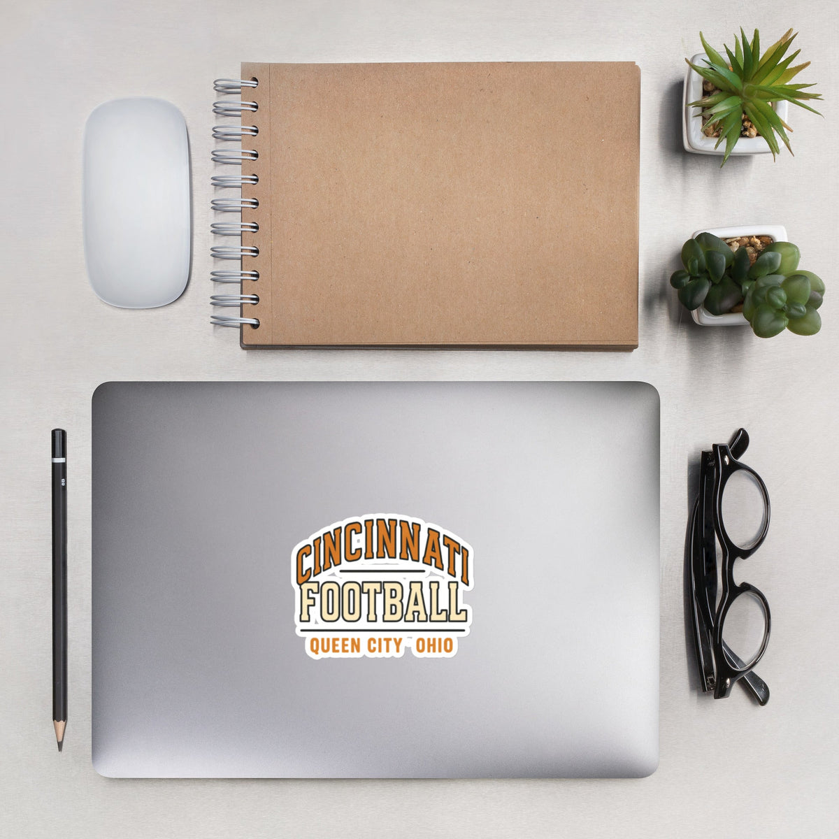 Cincinnati Football Queen City Sticker — Vinyl, Durable, Bubble - Free - Bluegrass Elite Apparel LLC