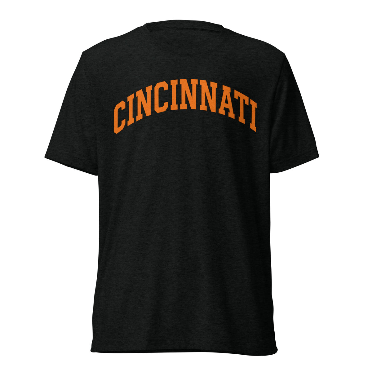 Cincinnati Football Shirt | Arched Orange Text Design | Elite Tri - Blend - Bluegrass Elite Apparel LLC