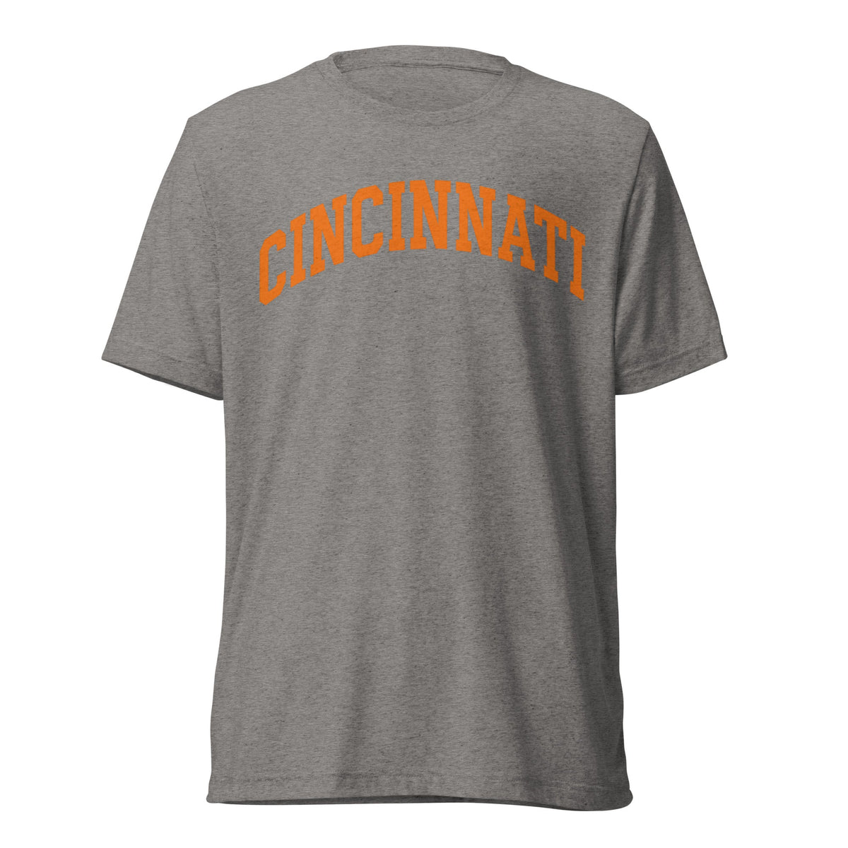 Cincinnati Football Shirt | Arched Orange Text Design | Elite Tri - Blend - Bluegrass Elite Apparel LLC