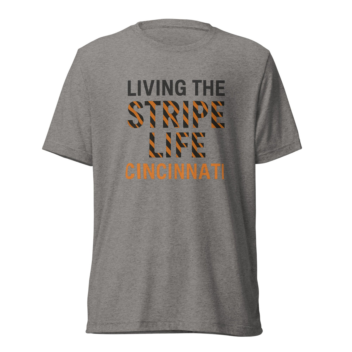 Cincinnati Football Shirt | Living the Stripe Life Design | Elite Tri - Blend - Bluegrass Elite Apparel LLC