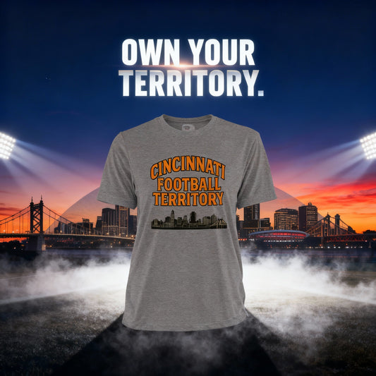Cincinnati Football Shirt | Vintage Skyline Territory Design | Elite - Bluegrass Elite Apparel LLC