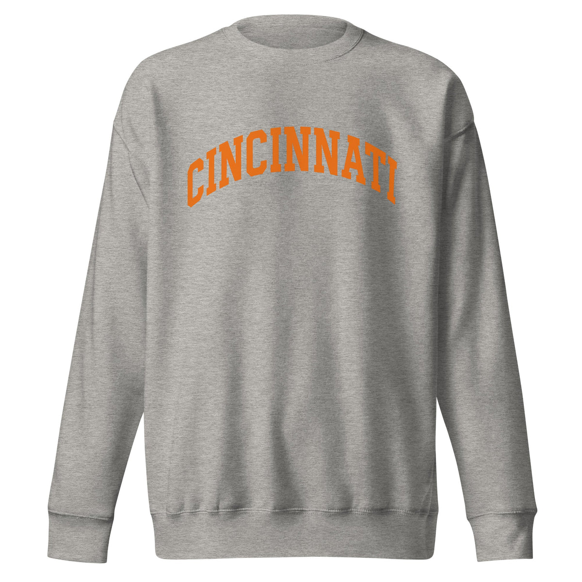 Cincinnati Football Sweatshirt | Arched Orange Text Design | Premium Fleece - Bluegrass Elite Apparel LLC