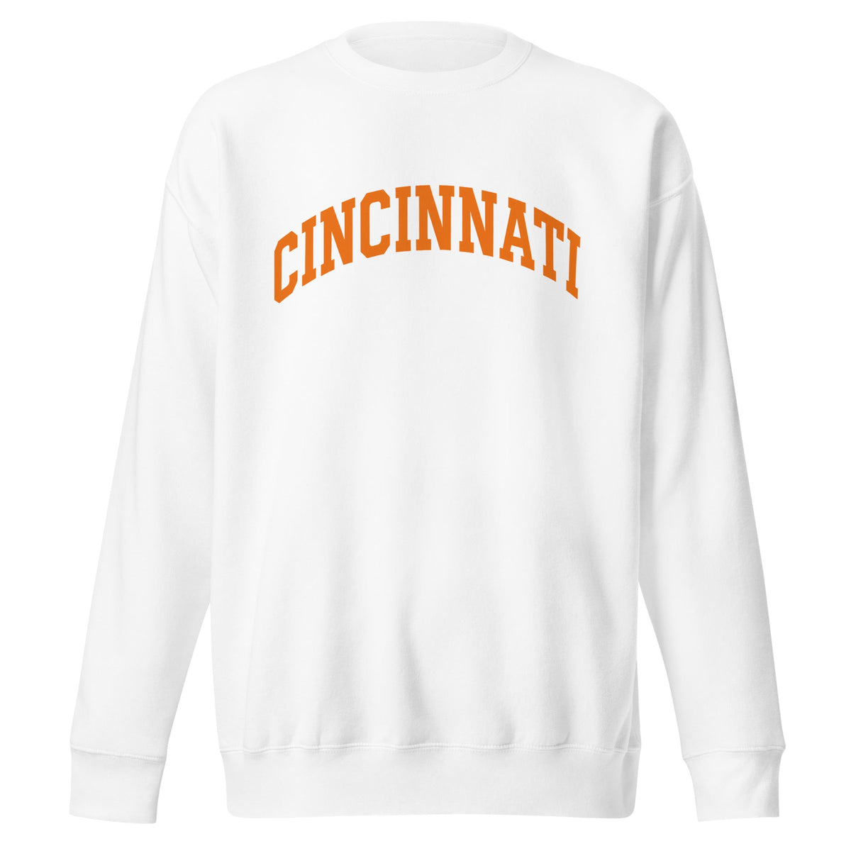 Cincinnati Football Sweatshirt | Arched Orange Text Design | Premium Fleece - Bluegrass Elite Apparel LLC