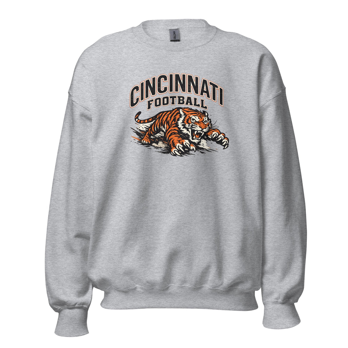 Cincinnati Football Sweatshirt | Charging Tiger Design | Unisex - Bluegrass Elite Apparel LLC