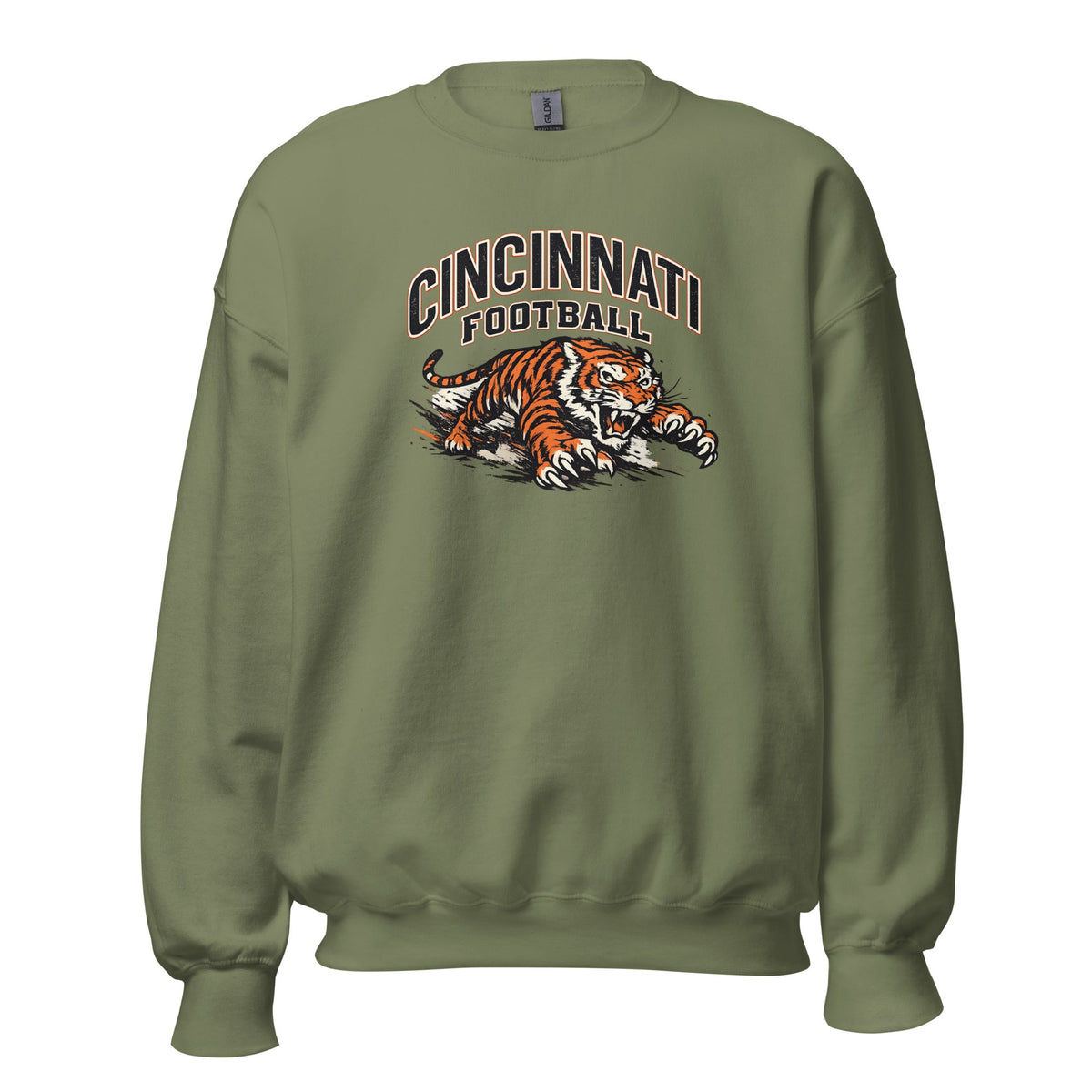 Cincinnati Football Sweatshirt | Charging Tiger Design | Unisex - Bluegrass Elite Apparel LLC