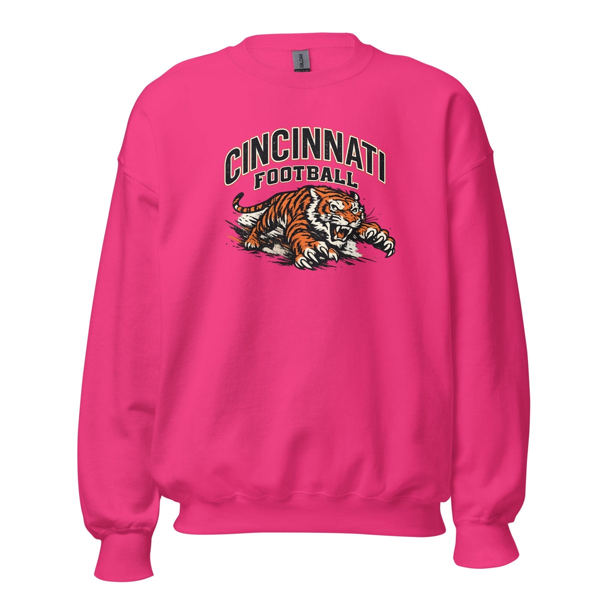 Cincinnati Football Sweatshirt | Charging Tiger Design | Unisex - Bluegrass Elite Apparel LLC