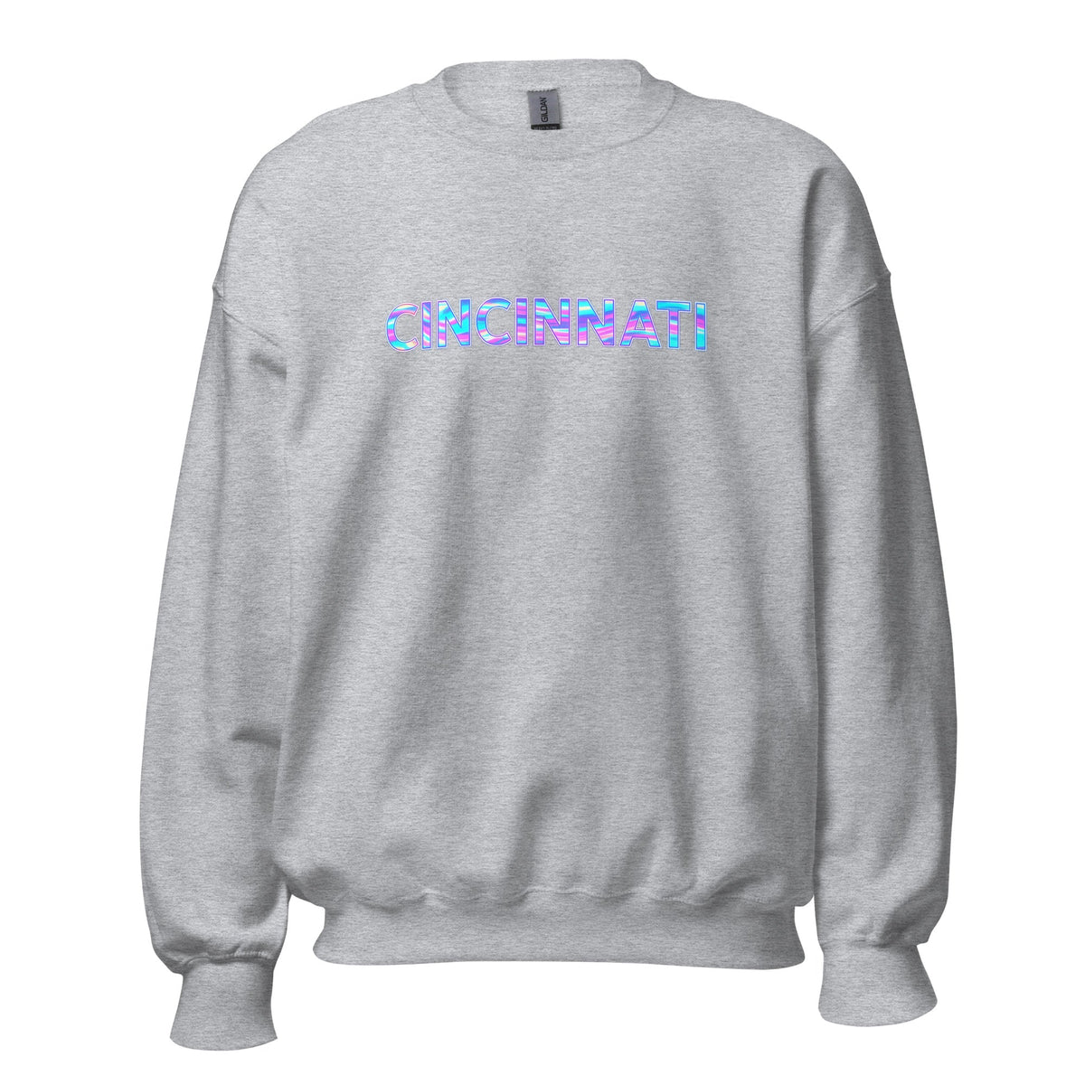 Cincinnati Sweatshirt | Neon Iridescent City Design | Unisex Classic Fit - Bluegrass Elite Apparel LLC