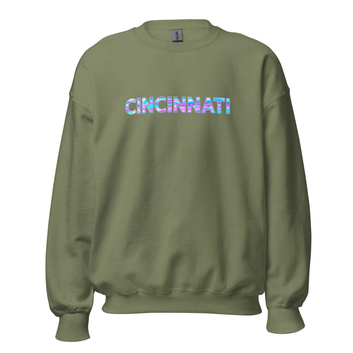Cincinnati Sweatshirt | Neon Iridescent City Design | Unisex Classic Fit - Bluegrass Elite Apparel LLC