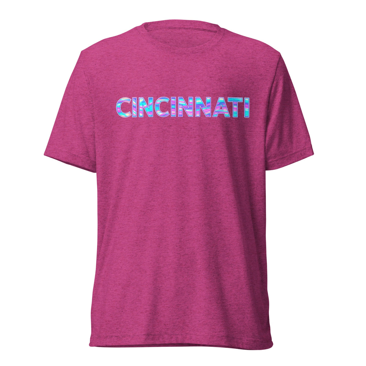 Cincinnati T-Shirt | Neon Iridescent City Design | Elite Tri - Blend - Bluegrass Elite Apparel LLC