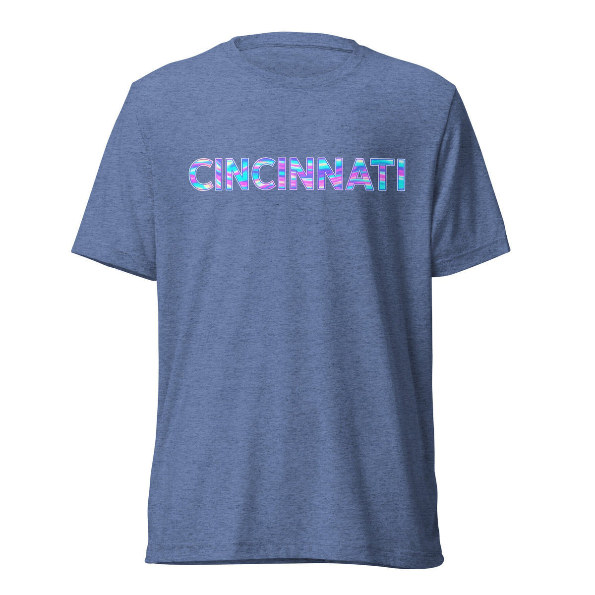 Cincinnati T-Shirt | Neon Iridescent City Design | Elite Tri - Blend - Bluegrass Elite Apparel LLC