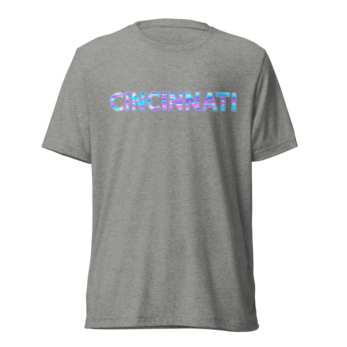 Cincinnati T-Shirt | Neon Iridescent City Design | Elite Tri - Blend - Bluegrass Elite Apparel LLC