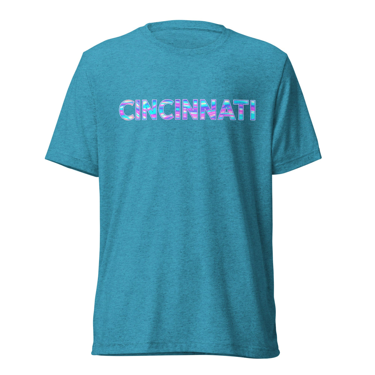 Cincinnati T-Shirt | Neon Iridescent City Design | Elite Tri - Blend - Bluegrass Elite Apparel LLC