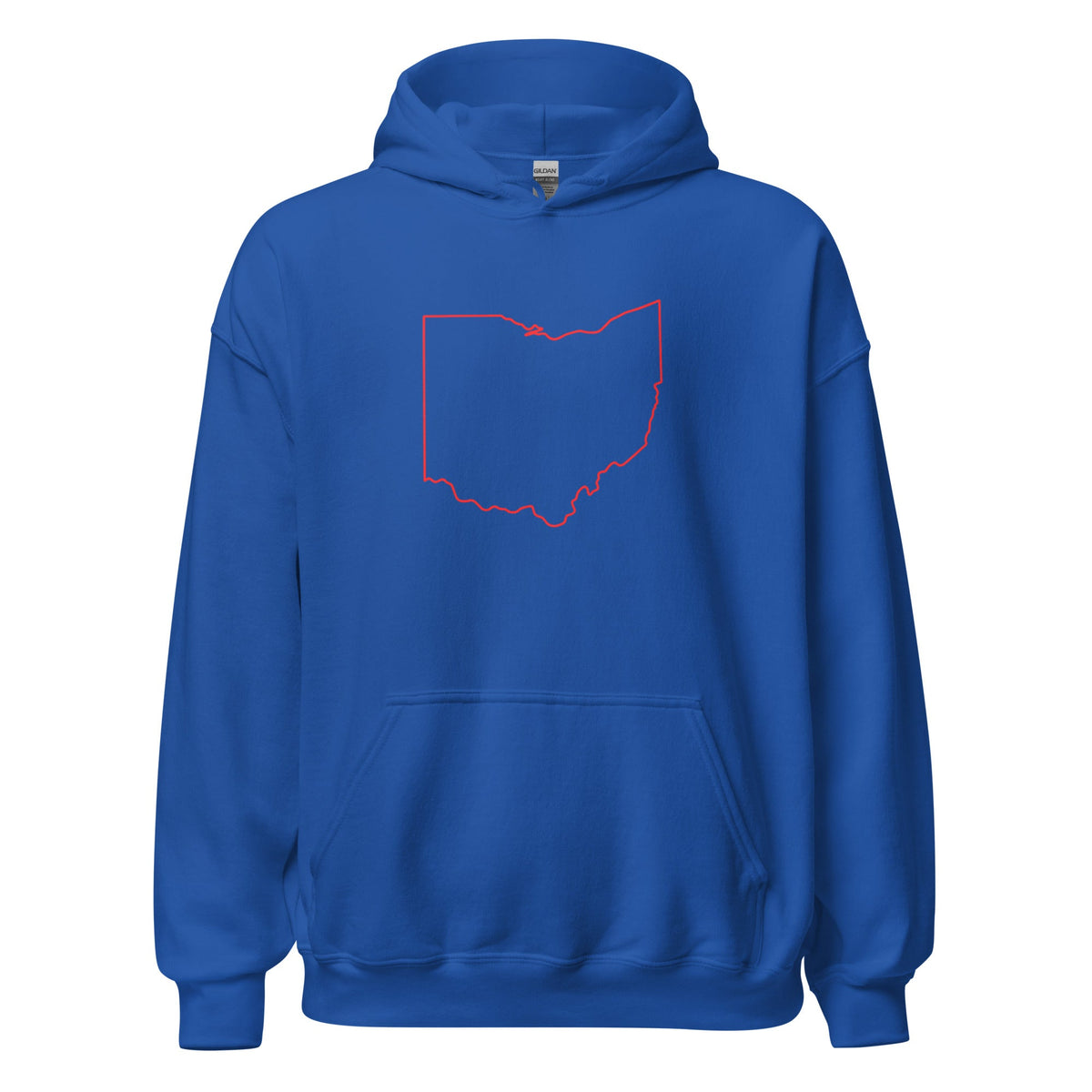 Columbus Hoodie | Red Ohio Outline Design | Unisex - Bluegrass Elite Apparel LLC