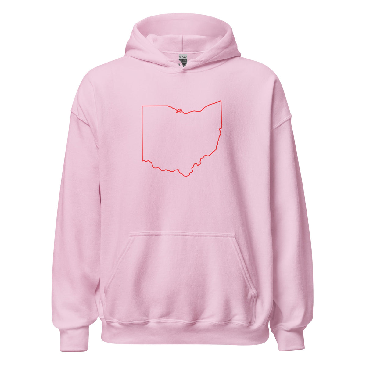 Columbus Hoodie | Red Ohio Outline Design | Unisex - Bluegrass Elite Apparel LLC