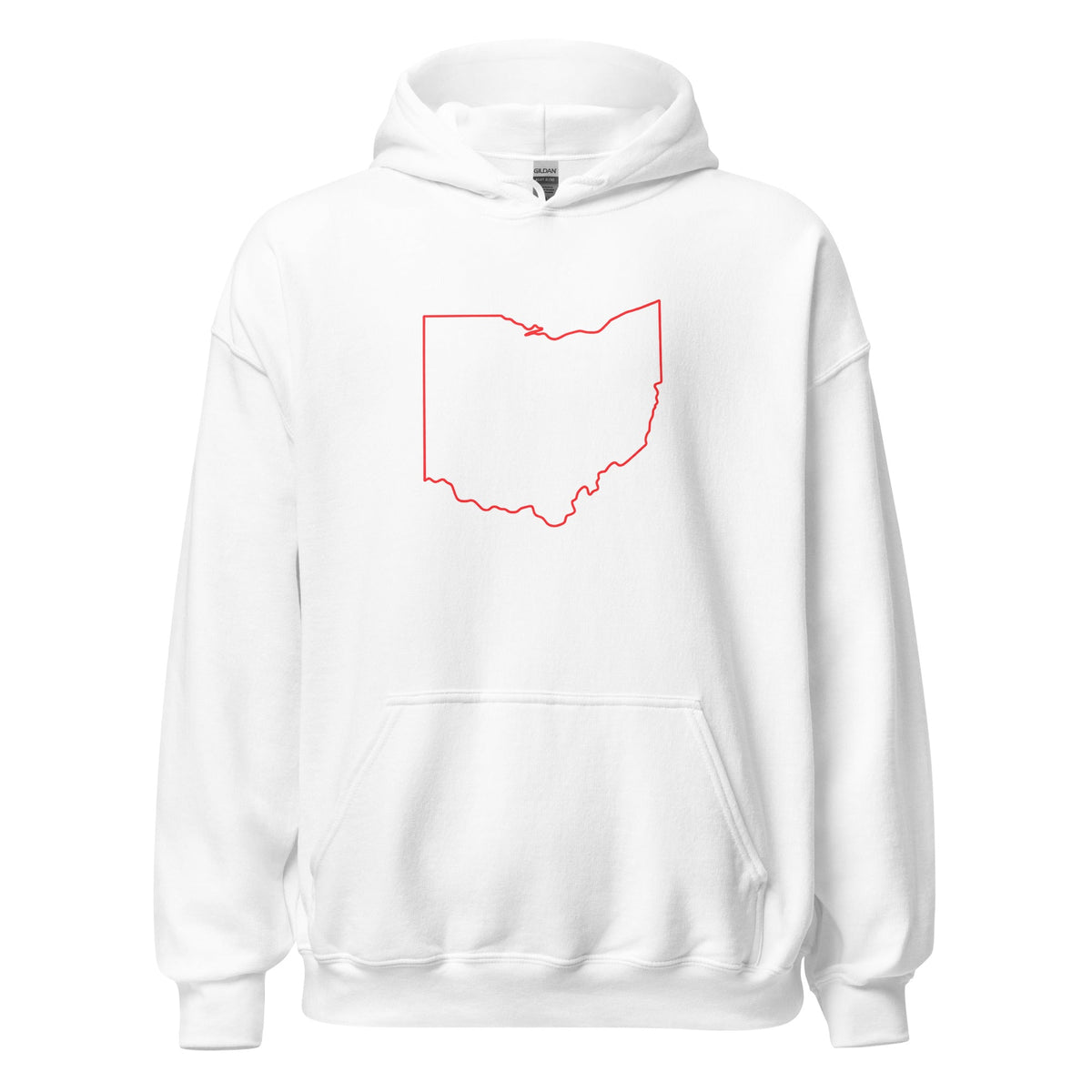 Columbus Hoodie | Red Ohio Outline Design | Unisex - Bluegrass Elite Apparel LLC