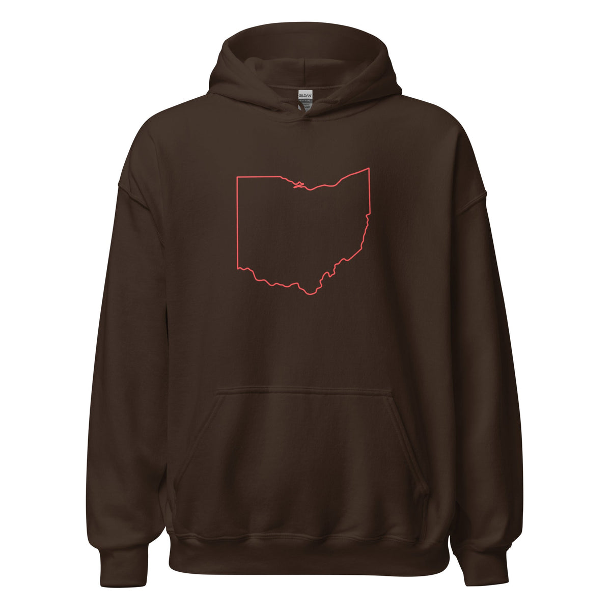 Columbus Hoodie | Red Ohio Outline Design | Unisex - Bluegrass Elite Apparel LLC