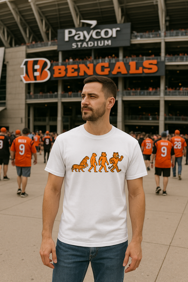 Cincinnati Football T-Shirt | Tiger Evolution Design | Elite Tri-Blend