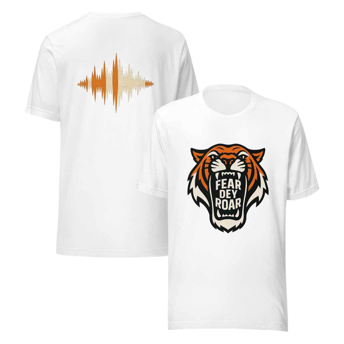 Fear Dey Roar T-Shirt | Tiger Mouth & Soundwave Back Print | Elite - Bluegrass Elite Apparel LLC