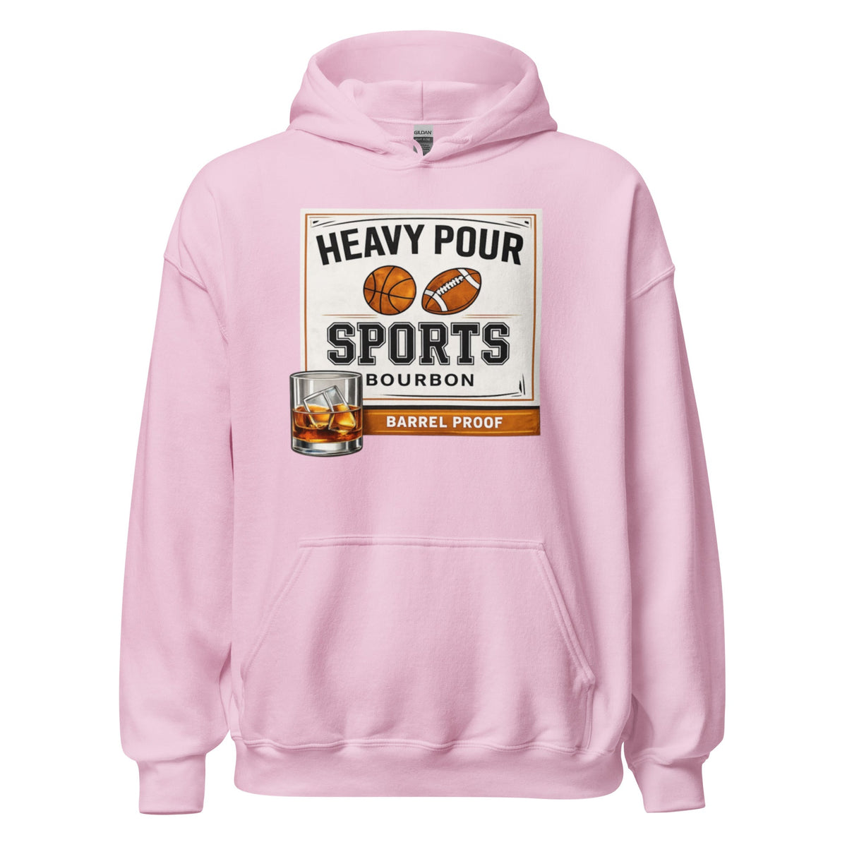 Heavy Pour Sports Bourbon Hoodie | Barrel Proof Design | Unisex - Bluegrass Elite Apparel LLC