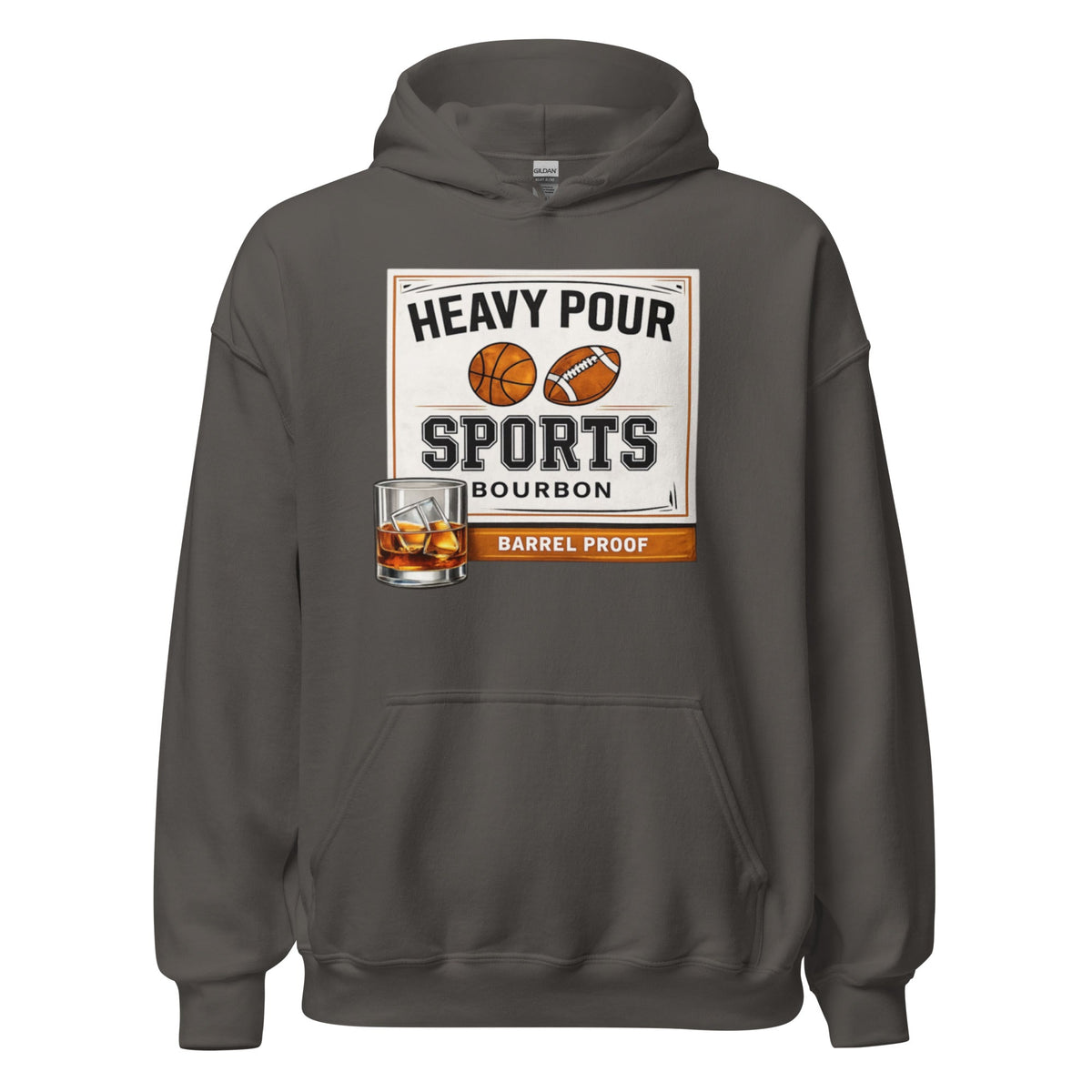 Heavy Pour Sports Bourbon Hoodie | Barrel Proof Design | Unisex - Bluegrass Elite Apparel LLC